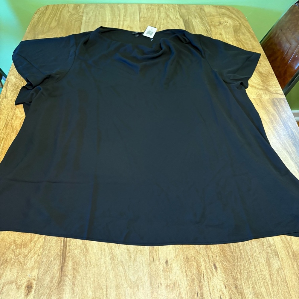 3/$55 NWT Torrid Georgette Cowl Neck Lightweight Black Top Shirt Womens Plus 6X